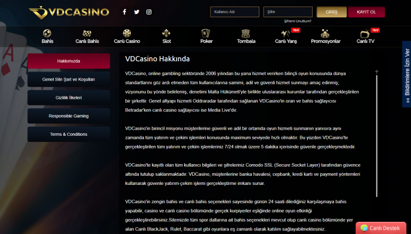 Vdcasino Lisanslı mı
